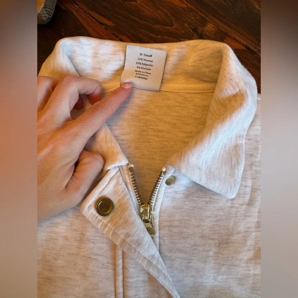 Varley- Double Soft Ivory Snap Down Longsleeve Elizabeth Jacket - Picture 5 of 7